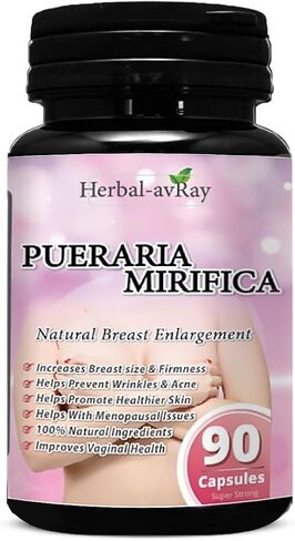 Pueraria Mirifica Capsules - Natural Breast Enhancement Pills for Women - Breast Enlargement Pills - Breast Growth, Vaginal Health, Menopause Relief, Skin & Hair Health - 90 Vegan Capsules in Saudi Arabia