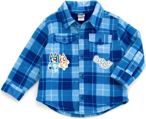 Bluey Plaid Flannel Shacket with Faux-Shearling Lining Toddler Sizes (2T - 5T) in Saudi Arabia