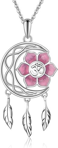 Dream Catcher Necklace 925 Sterling Silver Tree of Life Lotus Cherry Blossoms Chakra Yingyang Dreamcatcher Necklace in Saudi Arabia