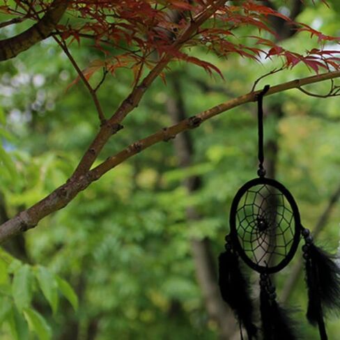 1pc Wood Beads Handmade Large Dream Catcher Dreamcatcher Craft Hanging Pendant Craft Gift Living Room Home Decoration(Black) in Saudi Arabia