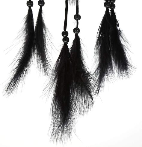 1pc Wood Beads Handmade Large Dream Catcher Dreamcatcher Craft Hanging Pendant Craft Gift Living Room Home Decoration(Black) in Saudi Arabia