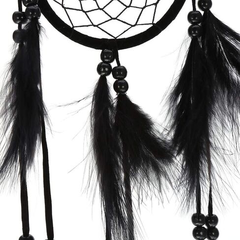 1pc Wood Beads Handmade Large Dream Catcher Dreamcatcher Craft Hanging Pendant Craft Gift Living Room Home Decoration(Black) in Saudi Arabia