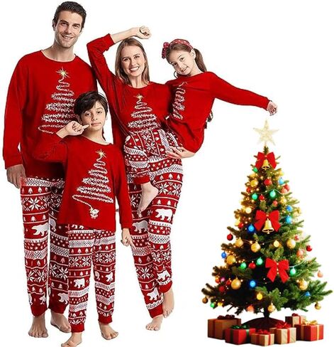 Christmas Family Pajamas Sets, Christmas Family Matching Pajamas Sleepwear Pjs Xmas Sleepwear Nightwear in Saudi Arabia