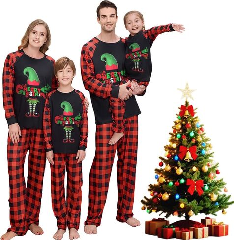 Christmas Family Pajamas Sets, Christmas Family Matching Pajamas Sleepwear Pjs Xmas Sleepwear Nightwear in Saudi Arabia