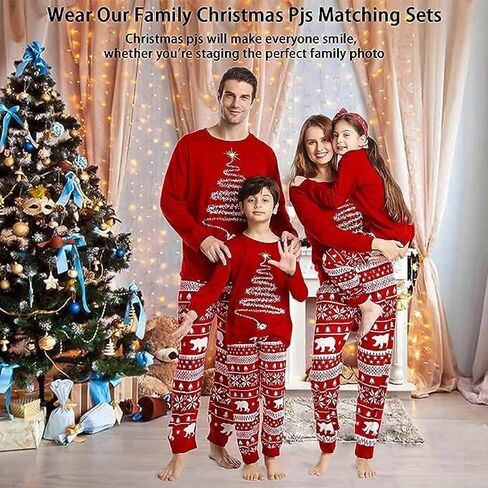 Christmas Family Pajamas Sets, Christmas Family Matching Pajamas Sleepwear Pjs Xmas Sleepwear Nightwear in Saudi Arabia