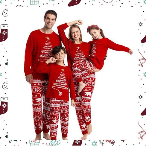Christmas Family Pajamas Sets, Christmas Family Matching Pajamas Sleepwear Pjs Xmas Sleepwear Nightwear in Saudi Arabia