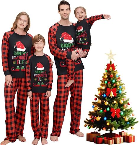 Christmas Family Pajamas Sets, Christmas Family Matching Pajamas Sleepwear Pjs Xmas Sleepwear Nightwear in Saudi Arabia