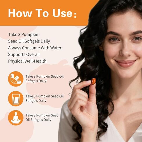 Pumpkin Seed Oil with Saw Palmetto Capsules, Essential Fatty Acids & Phytosterols, Pumpkin Seed Oil for Hair Growth, Urinary, Bladder & Prostate Health, Cold Pressed Pure Virgin, 300 Softgels in Saudi Arabia
