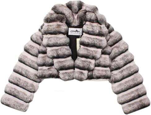 سترة فاخرة من فرو شينشيلا الصناعي للنساء، نمط منتفخ قصير، سترة نسائية خارجية شتوية in Kuwait