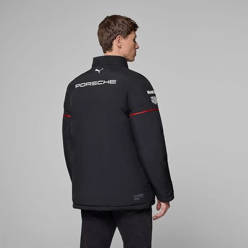 جاكيت شتوي لفريق PUMA Porsche Motorsport للرجال مع جسم وأكمام وغطاء رأس مبطن - أسود in Saudi Arabia