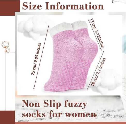 Taiyin 50 Pairs Bulk Fuzzy Socks with Grips Non Slip Fluffy Slipper Socks Winter Warm Plush Sleep Soft Christmas Gifts in Saudi Arabia
