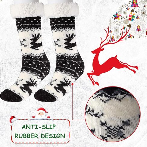 Syhood 3 Pairs Winter Sherpa Lined Socks Women Fleece Fuzzy Slipper Socks Winter Soft Warm Stockings Gift in Saudi Arabia