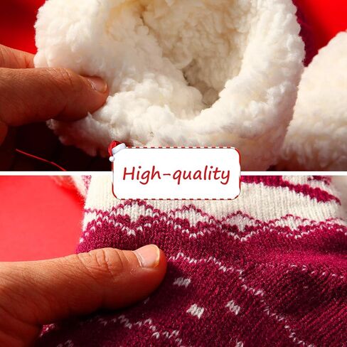 Syhood 3 Pairs Winter Sherpa Lined Socks Women Fleece Fuzzy Slipper Socks Winter Soft Warm Stockings Gift in Saudi Arabia