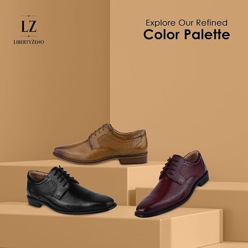 LIBERTYZENO Mens EEL Print Knitted Design Genuine Leather Adults Lace Up Oxford Dress Shoes for Christmas in Saudi Arabia