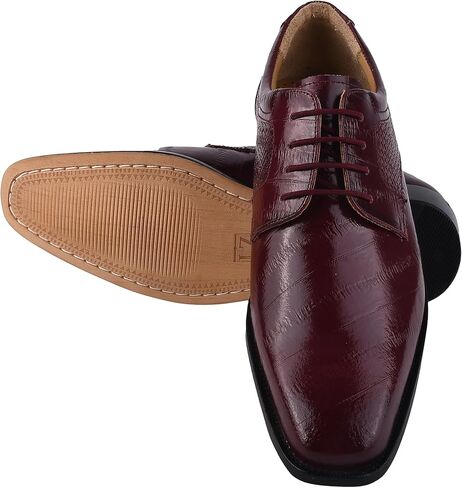 LIBERTYZENO Mens EEL Print Knitted Design Genuine Leather Adults Lace Up Oxford Dress Shoes for Christmas in Saudi Arabia