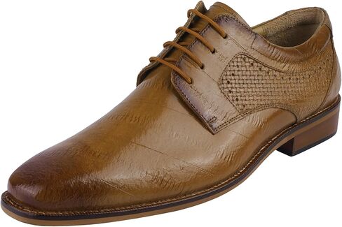 LIBERTYZENO Mens EEL Print Knitted Design Genuine Leather Adults Lace Up Oxford Dress Shoes for Christmas in Saudi Arabia