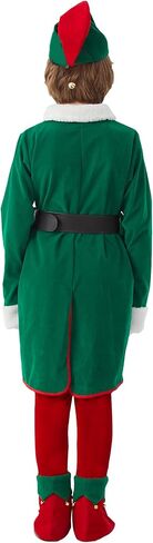 Elf Costume for Kids Christmas 6 PCS Deluxe Santa Helper Outfit Boys Suit Holiday Party Xmas Halloween Cosplay in Saudi Arabia