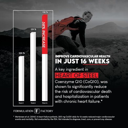 Formulation Factory Heart of Steel: 10-in-1 Metabolic Maximizer Nitric Oxide Supplement, Blood Pressure Support, L Arginine, L Citrulline Natural Pre-Workout: Energy Management 120 Count in Saudi Arabia