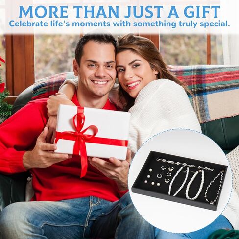 10 Pcs Velvet Stackable Jewelry Tray Showcase Display Jewelry Organizer Tray for Drawers Countertop, Empty Plate for Necklace, Ring, Bracelet Organizing, and Earring Storage Display (Black) in Kuwait