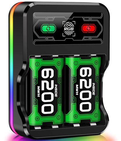Controller Battery for Xbox One/Xbox Series X|S Rechargeable Battery Pack, 2x5520mWh Chager Batteries for Xbox1 S/X/Xbox1 Elite in Saudi Arabia