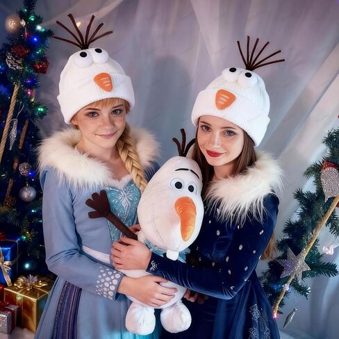 Snowman Beanie Hat Cute Funny Snowman Knit Hat with Carrot Nose Googly Eyes Winter Pom Poms Cap Halloween Christmas Cosplay Accessory for Holiday Carnival Party in Saudi Arabia