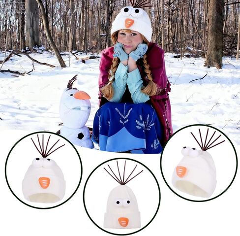 Snowman Beanie Hat Cute Funny Snowman Knit Hat with Carrot Nose Googly Eyes Winter Pom Poms Cap Halloween Christmas Cosplay Accessory for Holiday Carnival Party in Saudi Arabia