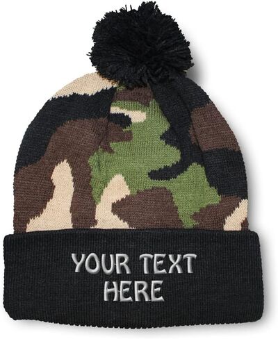 Custom Pom Pom Beanies for Women Custom Embroidered Skull Cap Winter Hats for Men Acrylic One Size in Saudi Arabia