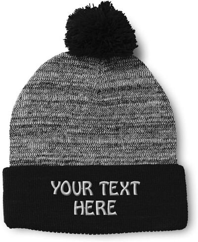 Custom Pom Pom Beanies for Women Custom Embroidered Skull Cap Winter Hats for Men Acrylic One Size in Saudi Arabia