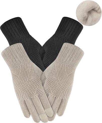 YSense Winter Gloves Women Warm Touch Screen Gloves for Cold Weather Soft Comfy Thermal Fleece Lined Knit Gloves In Outdoor in Saudi Arabia