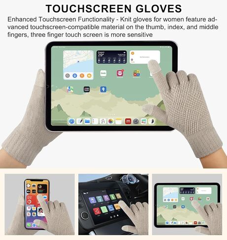 YSense Winter Gloves Women Warm Touch Screen Gloves for Cold Weather Soft Comfy Thermal Fleece Lined Knit Gloves In Outdoor in Saudi Arabia