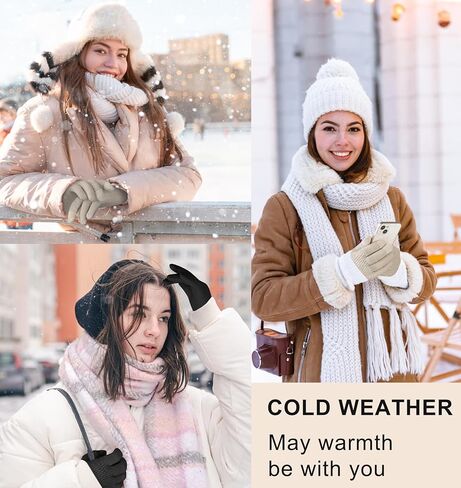 YSense Winter Gloves Women Warm Touch Screen Gloves for Cold Weather Soft Comfy Thermal Fleece Lined Knit Gloves In Outdoor in Saudi Arabia