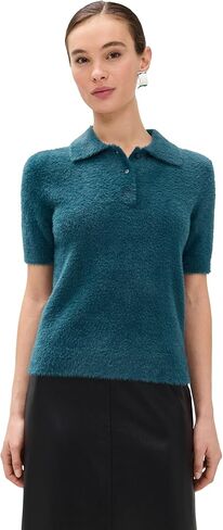 LE BOP Women's Fuzzy Short Sleeve Polo in Saudi Arabia