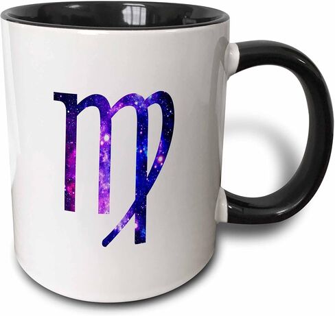 3dRose Virgo horoscope symbol zodiac glyph astrological star sign Two Tone Mug, 11 oz, Blue/Purple in Saudi Arabia