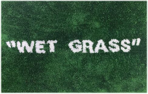WET GRASS Rug - Green Grass Classic Handmade Flocked Area Rug - Hypebeast Home Decor Carpet - 4 * 5.3ft (120 * 160cm) Apartment Living Room/Home Office/Nursery Centerpiece - Artistic Premium Floor Mat in Saudi Arabia