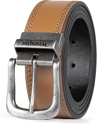 Wrangler Mens Reversible Leather Belt, Brown Black Casual Waist Belt, One Size, Cut For Fit in Saudi Arabia