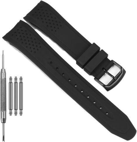 23mm Curved End Replacement Band Compatible with Citizen Eco-Drive Weekender Men's Sport Strap AW1158-05L AW1150-07E Silicone Rubber Replacement Wirstband in Saudi Arabia