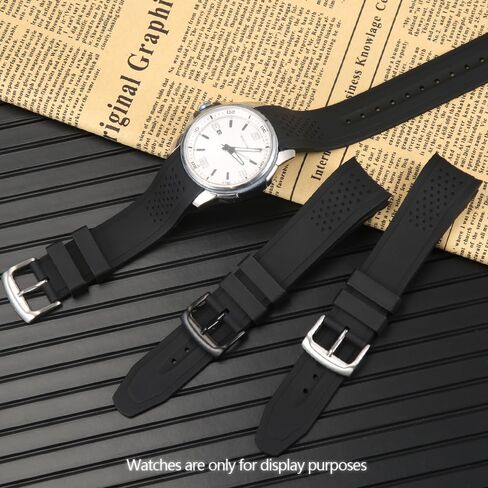 23mm Curved End Replacement Band Compatible with Citizen Eco-Drive Weekender Men's Sport Strap AW1158-05L AW1150-07E Silicone Rubber Replacement Wirstband in Saudi Arabia