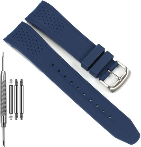 23mm Curved End Replacement Band Compatible with Citizen Eco-Drive Weekender Men's Sport Strap AW1158-05L AW1150-07E Silicone Rubber Replacement Wirstband in Saudi Arabia