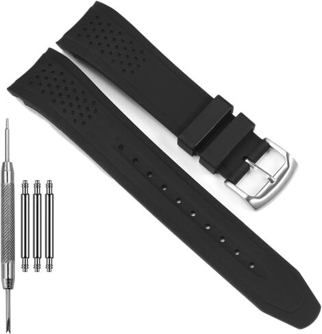 23mm Curved End Replacement Band Compatible with Citizen Eco-Drive Weekender Men's Sport Strap AW1158-05L AW1150-07E Silicone Rubber Replacement Wirstband in Saudi Arabia