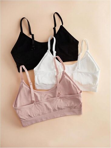 OYOANGLE Women's 3 Pack Padded Wireless Bra Light Lined Comfort Seamless Everyday Bras in Saudi Arabia