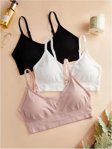 OYOANGLE Women's 3 Pack Padded Wireless Bra Light Lined Comfort Seamless Everyday Bras in Saudi Arabia