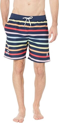 U.S. POLO ASSN. USPA Multi Stripe Swim Shorts Classic Navy 2XL in Saudi Arabia