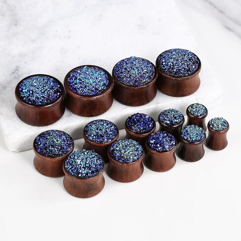 Gauge Expander, 2PCS Wooden Ear Tunnel Plug Double Flared Stone Ear Gauges Flesh Tunnels Stretcher Piercings Expanders 0g-3/4 Inch(8mm-20mm) in Kuwait
