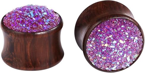 Gauge Expander, 2PCS Wooden Ear Tunnel Plug Double Flared Stone Ear Gauges Flesh Tunnels Stretcher Piercings Expanders 0g-3/4 Inch(8mm-20mm) in Kuwait