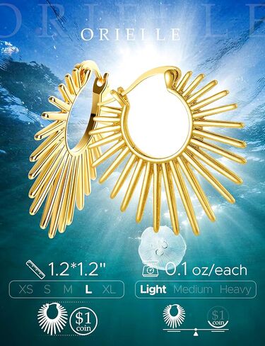 Statement Gold Earrings for Women - 18K Real Gold Plated Trendy Hoop Earrings Non Tarnish Hypoallergenic Gold Jewelry for Womens Fashion Big Earings for Woman in Saudi Arabia
