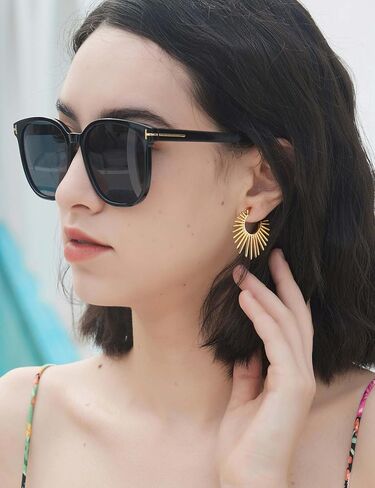 Statement Gold Earrings for Women - 18K Real Gold Plated Trendy Hoop Earrings Non Tarnish Hypoallergenic Gold Jewelry for Womens Fashion Big Earings for Woman in Saudi Arabia