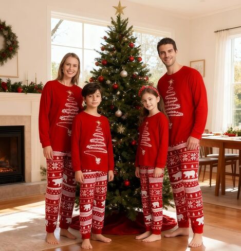 Matching Christmas Pjs For Family Christmas Family Set Family Christmas Matching Sets Family Sleepwear Pajamas in Saudi Arabia