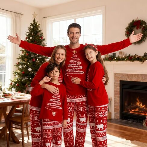 Matching Christmas Pjs For Family Christmas Family Set Family Christmas Matching Sets Family Sleepwear Pajamas in Saudi Arabia
