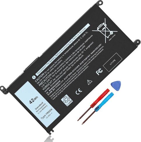 42Wh YRDD6 Battery for Dell Inspiron 15 3582 3583 3584 P75F 3593 5584 5585 5590 5593 5594 5598 5582 7586 14 3493 5481 P93G 5482 5485 5491 5482 2-in-1 5493 17 3793 Vostro 5481 5590 1VX1H VM732 OVM732 in Kuwait