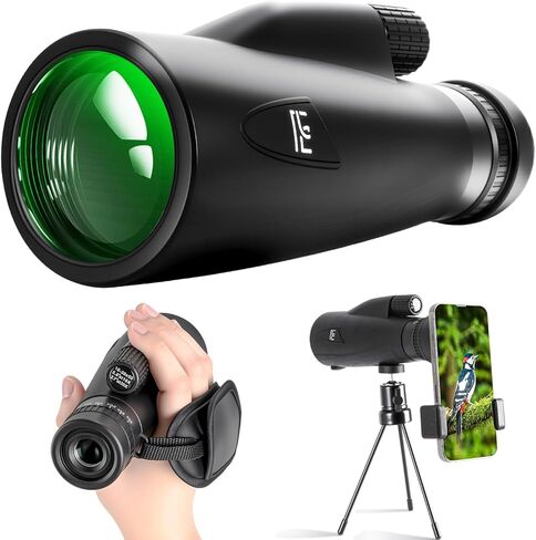 8X40 Mini Monocular Telescope, Birthday Gifts for Men Dad Him Husband Teen Boys, White Elephant Gift for Adults, BAK4 & FMC Prism Scope for Birdwatching Outdoors Hunting, Cool Gadgets in Kuwait
